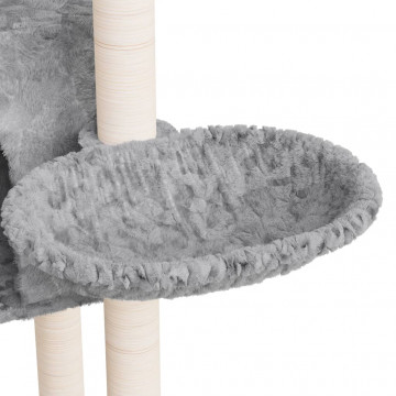 Ansamblu pisici, stâlpi din funie sisal, gri deschis, 108,5 cm - Img 6