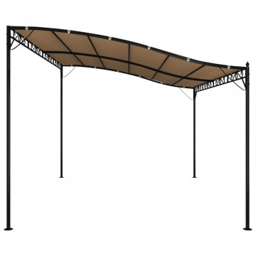 Baldachin, gri taupe, 4x3 m 180 g/m², țesătură și oțel - Img 4
