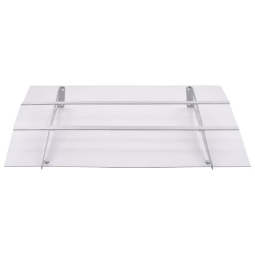 Baldachin ușă argintiu și transparent 150x90 cm PET - Img 2