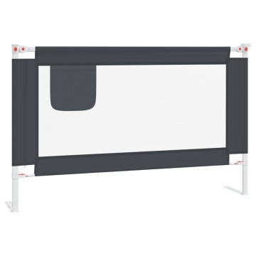 Balustradă de protecție pat copii, gri închis, 120x25 cm textil - Img 2