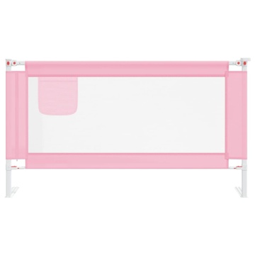 Balustradă de protecție pat copii, roz, 150x25 cm, textil - Img 3