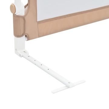 Balustradă protecție pat copii, gri taupe, 180x42 cm, poliester - Img 5