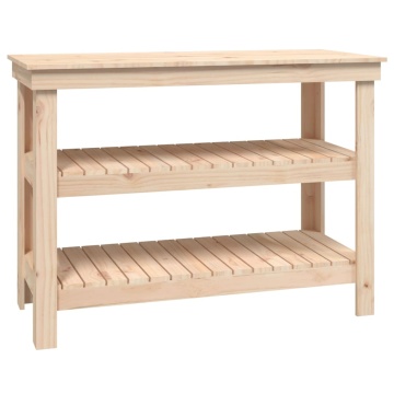 Banc de lucru, 110,5x50x80 cm, lemn masiv pin - Img 2