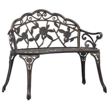 Bancă bistro, bronz, 100 cm, aluminiu turnat - Img 1