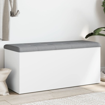 Bancă de depozitare, alb , 102x42x45 cm, lemn prelucrat - Img 1