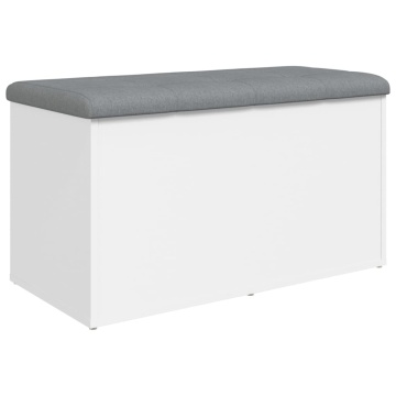 Bancă de depozitare, alb , 82x42x45 cm, lemn prelucrat - Img 2