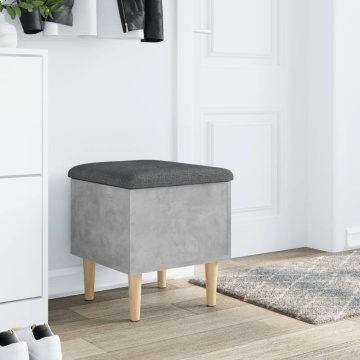 Bancă de depozitare, gri beton, 42x42x46 cm, lemn prelucrat - Img 3