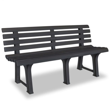 Bancă de grădină, antracit, 145,5 cm, plastic - Img 1