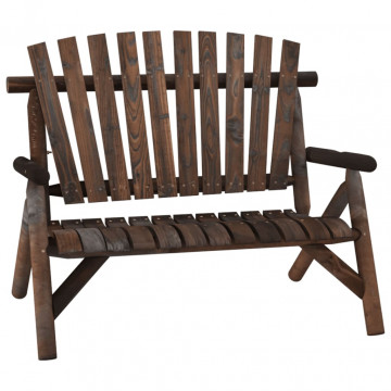 Bancă de grădină cu 2 locuri, 119x85x98 cm, lemn masiv molid - Img 2