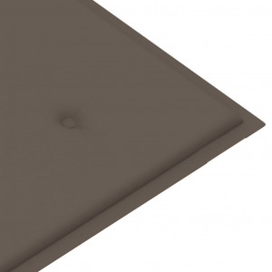 Bancă de grădină, cu pernă gri taupe, 112 cm, lemn masiv de tec - Img 6