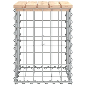 Bancă de grădină, design gabion, 33x31x42 cm, lemn masiv de pin - Img 4