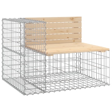 Bancă de grădină design gabion, 92x71x65,5cm, lemn masiv de pin - Img 2
