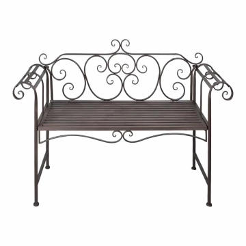 Bancă de grădină, maro învechit, 132 cm, oțel - Img 2