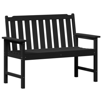 Bancă de grădină Neagră 120 cm HDPE - Img 2