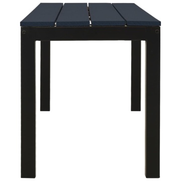 Bancă de grădină, negru, 110 cm, oțel și WPC - Img 4
