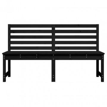 Bancă de grădină, negru, 157,5 cm, lemn masiv de pin - Img 4