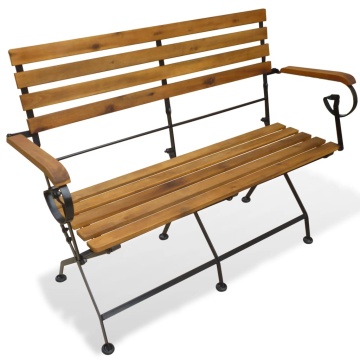 Bancă de grădină pliabilă, 112 cm, lemn masiv de acacia - Img 1