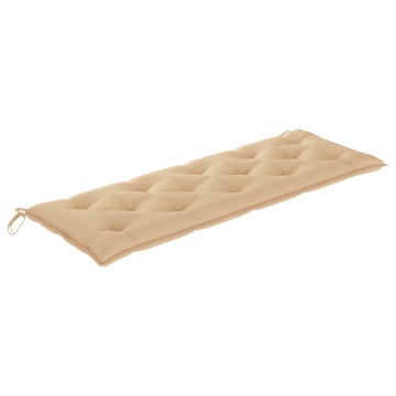 Bancă de grădină stivuibilă cu pernă, 159 cm, lemn masiv tec - Img 2