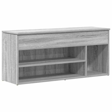 Bancă de pantofi, gri sonoma, 102x30,5x45 cm, lemn prelucrat - Img 2