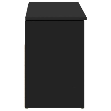 Bancă de pantofi neagră 102x30,5x45 cm Lemn prelucrat - Img 8