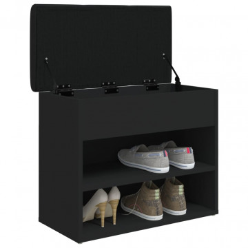 Bancă de pantofi, negru, 62x32x50 cm, lemn prelucrat - Img 4