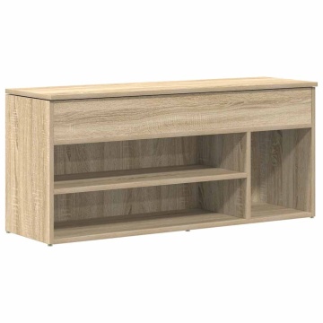 Bancă de pantofi Stejar Sonoma 102x30,5x45 cm Lemn prelucrat - Img 2