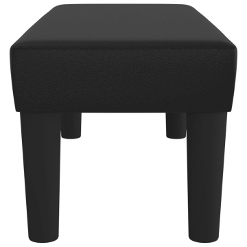 Bancă, negru, 70x30x30 cm, piele ecologică - Img 4