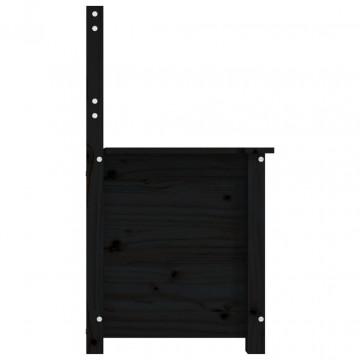 Bancă, negru, 80x41x77 cm, lemn masiv de pin - Img 7
