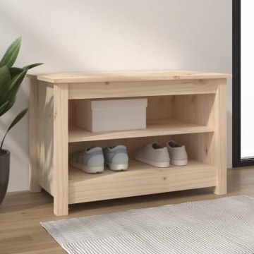 Bancă pentru pantofi, 70x38x45,5 cm, lemn masiv de pin - Img 1