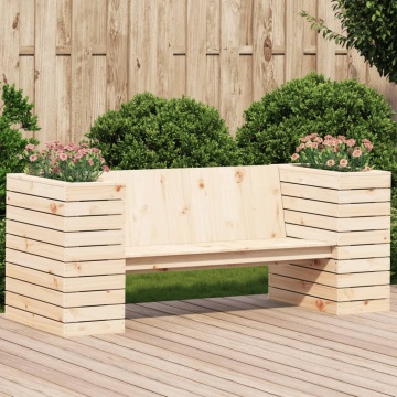 Banchetă cu jardiniere, 167,5x60x65 cm, lemn masiv de pin - Img 1