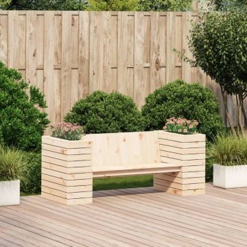 Banchetă cu jardiniere, 167,5x60x65 cm, lemn masiv de pin - Img 3