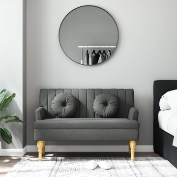 Banchetă cu perne, gri închis, 113x64,5x75,5 cm, textil - Img 3
