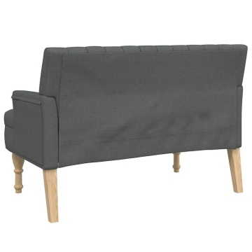 Banchetă cu perne, gri închis, 113x64,5x75,5 cm, textil - Img 5