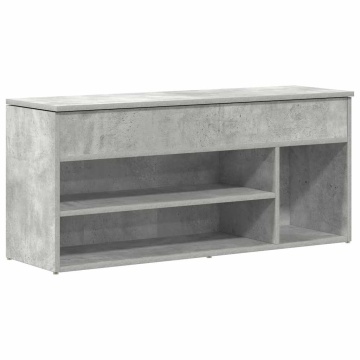 Bancheta pantofar, gri beton, 102x30,5x45 cm, lemn prelucrat - Img 2