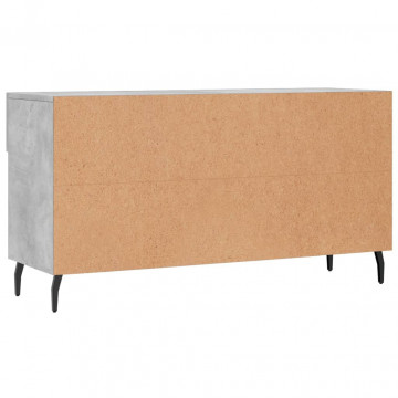 Bancheta pantofar, gri beton, 102x35x55 cm, lemn prelucrat - Img 7