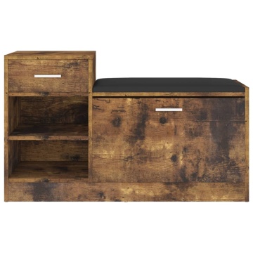 Banchetă pantofar, stejar afumat, 94,5x31x57 cm, lemn prelucrat - Img 3