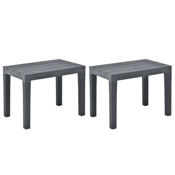 Bănci de grădină, 2 buc., antracit, plastic - Img 1
