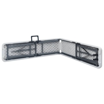 Bănci de grădină pliabile, 2 buc., alb, 180 cm, HDPE - Img 4