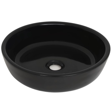 Bazin chiuvetă ceramic, negru, 42 x 12 cm, rotund - Img 2