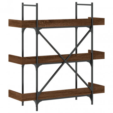 Bibliotecă 3 niveluri stejar maro 100x33x108,5cm lemn prelucrat - Img 5