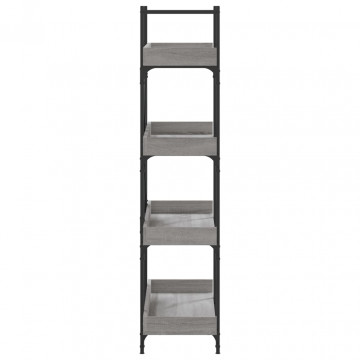 Bibliotecă 4 niveluri gri sonoma 100x33x145,5 cm lemn prelucrat - Img 7