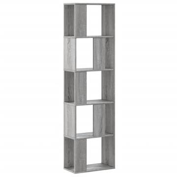 Bibliotecă 5 niveluri gri sonoma 45x23,5x162,5cm lemn prelucrat - Img 2