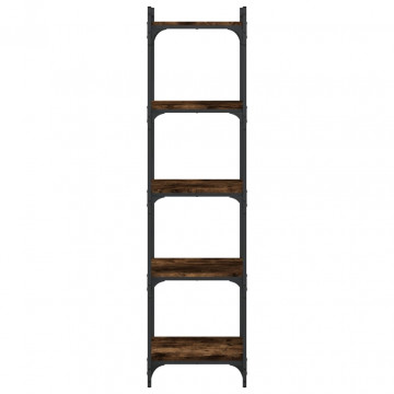 Bibliotecă 5 niveluri stejar afumat 40x30x154 cm lemn prelucrat - Img 4