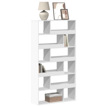 Bibliotecă, alb, 100x33x187,5 cm, lemn prelucrat - Img 1
