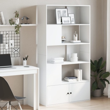 Bibliotecă, alb, 100x36x189 cm, lemn prelucrat - Img 1
