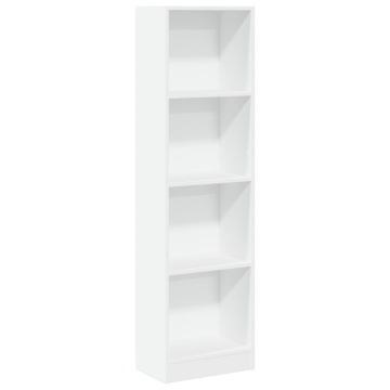 Bibliotecă, alb, 40x24x143 cm, lemn prelucrat - Img 2