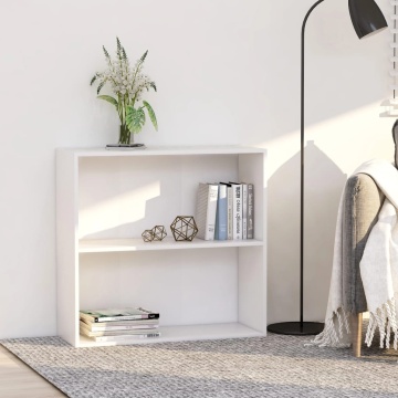 Bibliotecă, alb, 80x30x76,5 cm, lemn prelucrat - Img 1