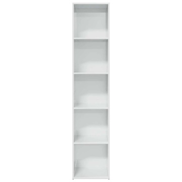 Bibliotecă, alb extralucios, 40x30x189 cm, lemn prelucrat - Img 4