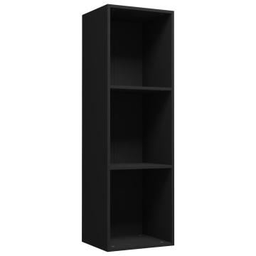 Bibliotecă/Comodă TV, negru, 36 x 30 x 114 cm, PAL - Img 2