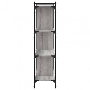 Bibliotecă cu 4 niveluri gri sonoma 76x32x123 cm lemn compozit - Img 8